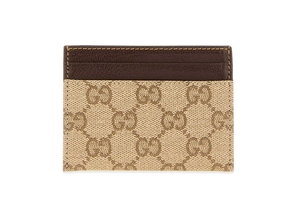 GUCCI GG Canvas Essence Classic Card Holder "Beige/Brown"