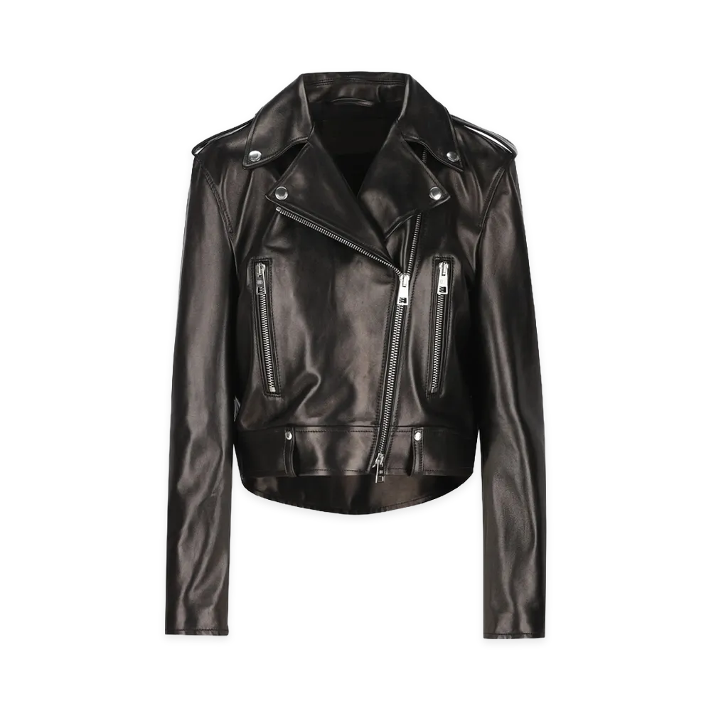 BALENCIAGA Women's Leather Outerwear "Black"