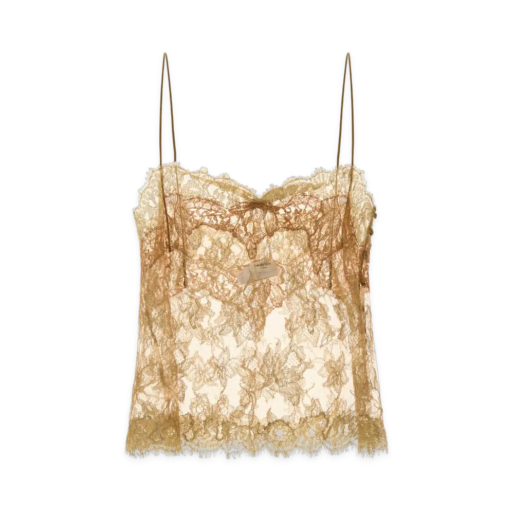 Saint Laurent Women's Lace Camisole "Gold"