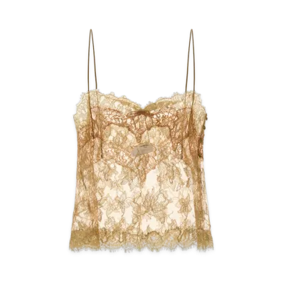 Saint Laurent Women's Lace Camisole "Gold"