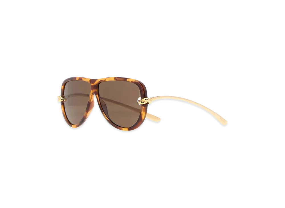 Bottega Veneta Women's Printed Acetate Knot Sunglasses "Havana"