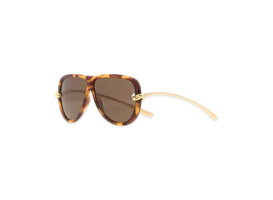 Bottega Veneta Women's Printed Acetate Knot Sunglasses "Havana"