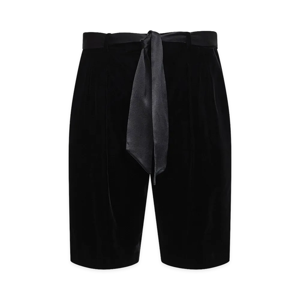 Saint Laurent Women's Bermuda Shorts In Velvet "Black"