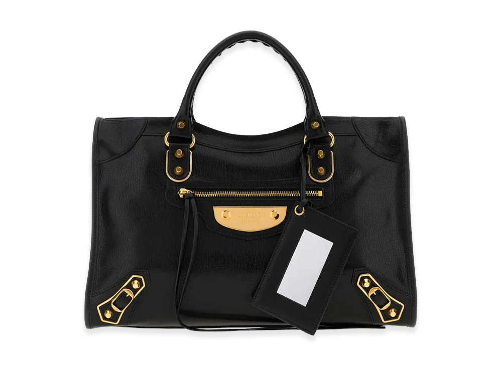 BALENCIAGA Women's Leather Medium Le City Uptown Handbag "Black"