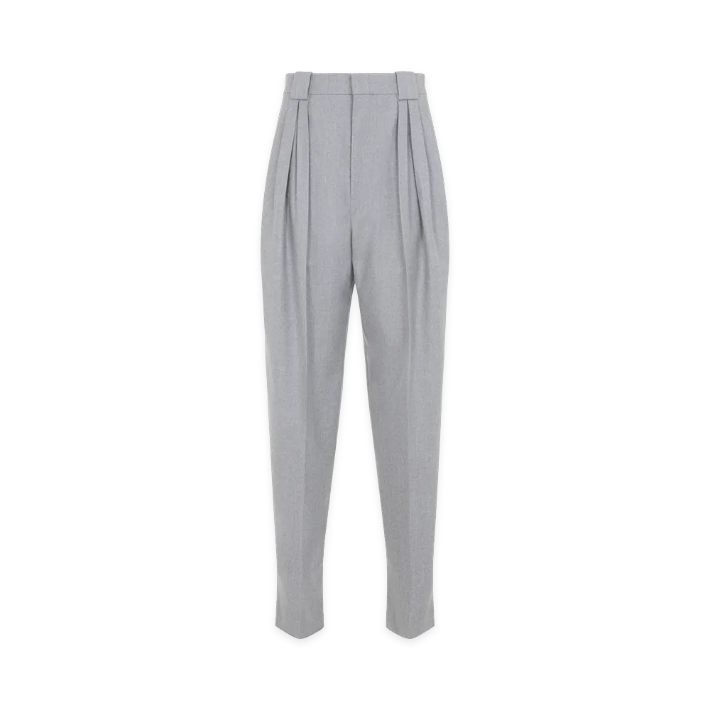 Bottega Veneta Women's Sterling Compact Wool Tapered Pants "Gray"