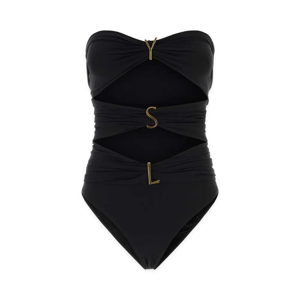 Saint Laurent Women's Stretch Nylon Swimsuit "Black"