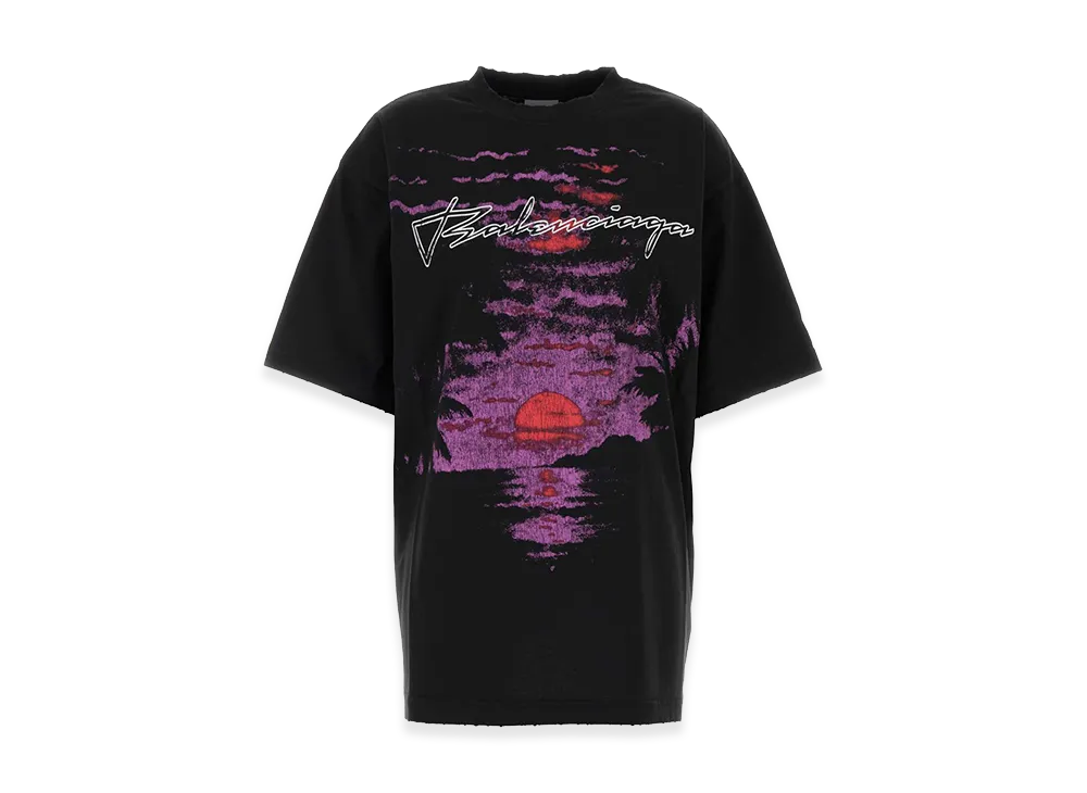 BALENCIAGA Women's Cotton Oversize T-Shirt "Black"