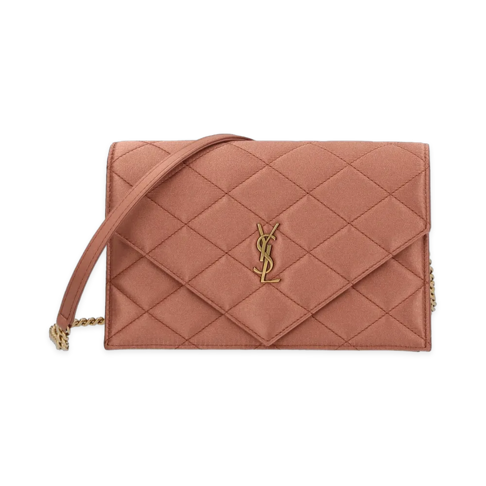Saint Laurent Women's Paris Chain Wallet "Antique Pink"