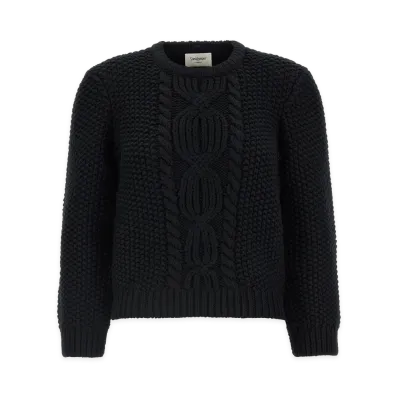 Saint Laurent Wool Sweater With Processing "Black"