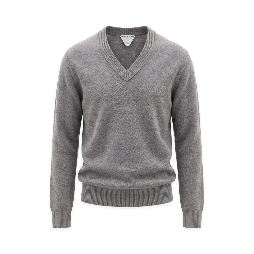 Bottega Veneta Maglia In Lana Scollo A V "Gray"