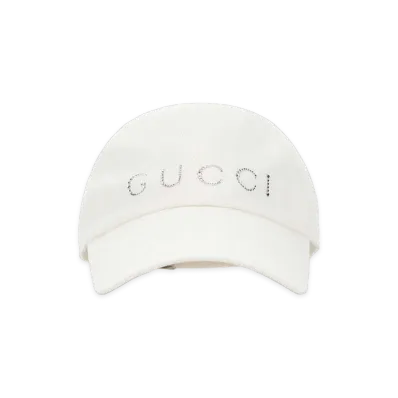 GUCCI Women's Cotton Baseball Cap "White"