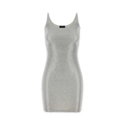 GUCCI Women's Embellished Jersey Mini Dress "Silver"