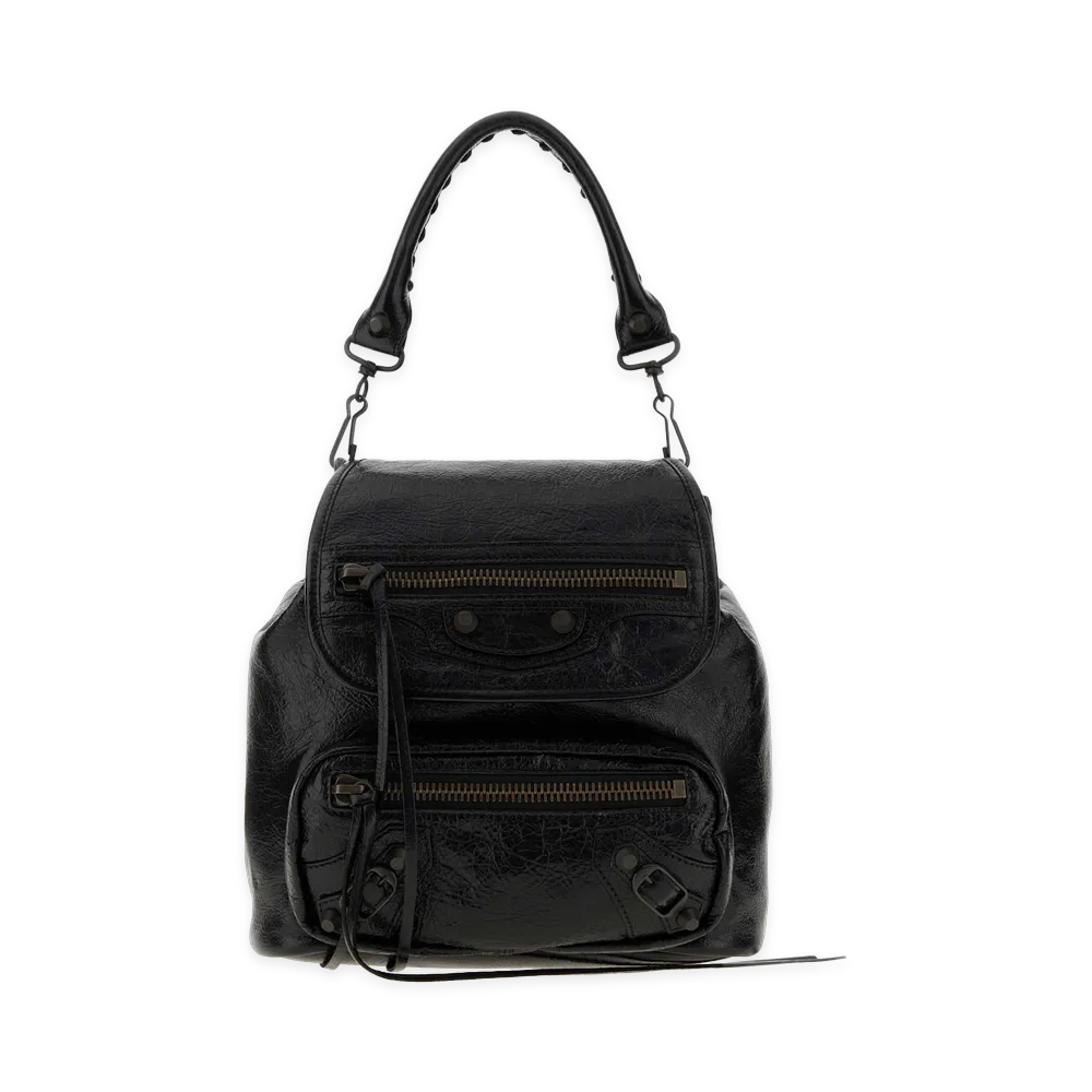 BALENCIAGA Women's Leather Mini Le City Backpack "Black"