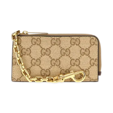 GUCCI GG Fabric Coin Purse "Beige"