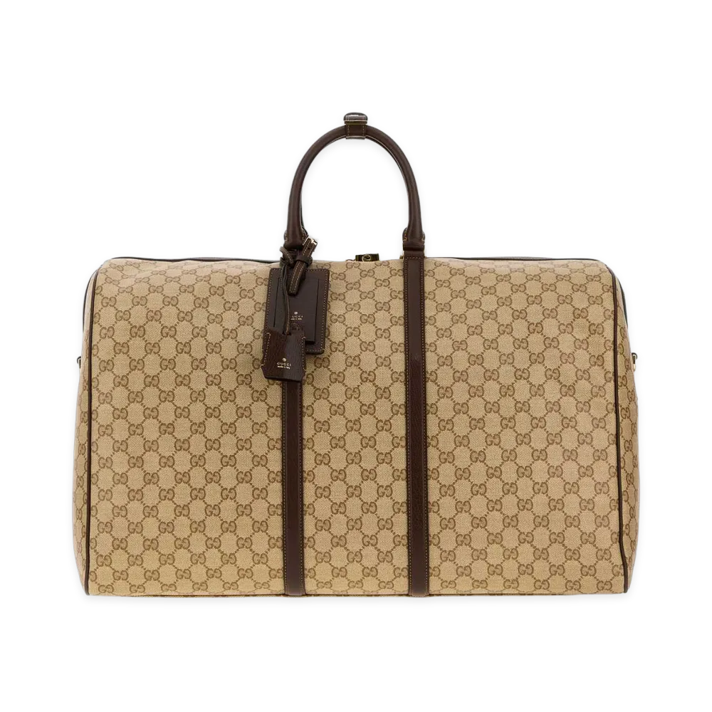 GUCCI Printed Canvas Large Essence Classic Travel Bag "Beige"