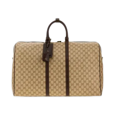 GUCCI Printed Canvas Large Essence Classic Travel Bag "Beige"
