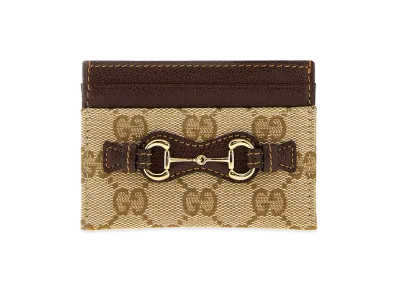 GUCCI Women's Card Case With Horsebit "Sand/Brown"