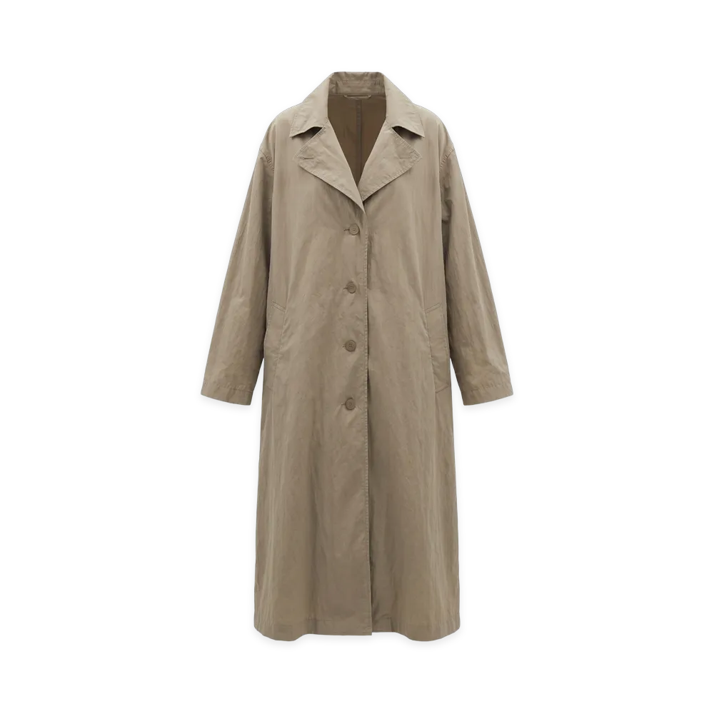 GUCCI Women's Washed Matte Nylon Trench Coat "Beige"