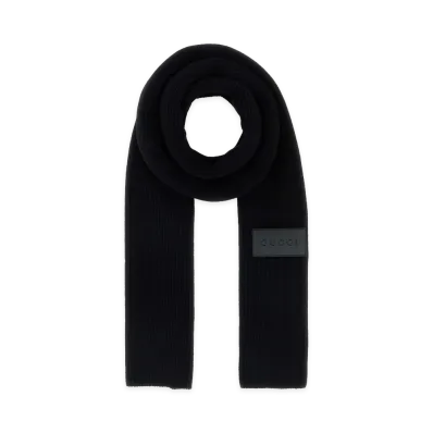 GUCCI Wool Scarf "Black"