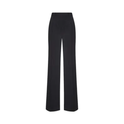 Saint Laurent Women's Chalk Stripe Trousers In Wool "Black/White"