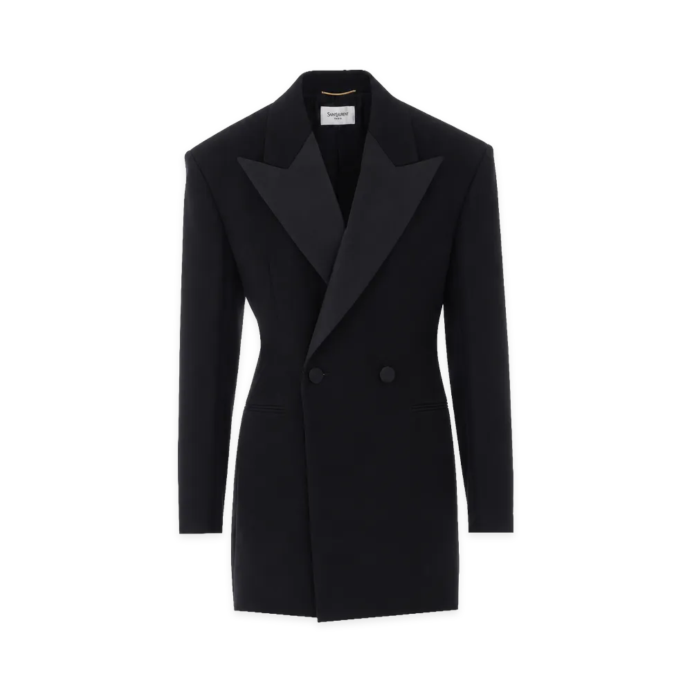 Saint Laurent Women's Double-Breasted Tuxedo Jacket "Black"