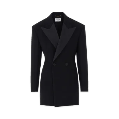 Saint Laurent Women's Double-Breasted Tuxedo Jacket "Black"