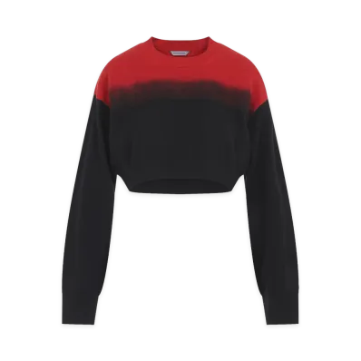 BALENCIAGA Women's Crewneck Sweater "Black/Red"