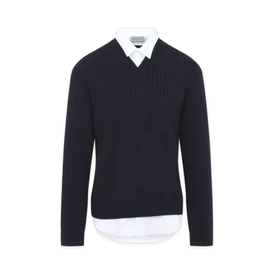 BALENCIAGA Hybrid Shirt Jumper "Navy/White"