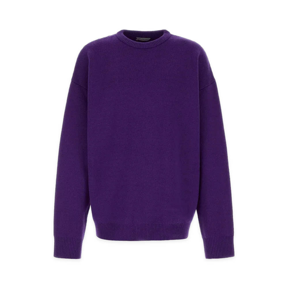 BALENCIAGA Wool Blend Oversize Sweater "Purple"