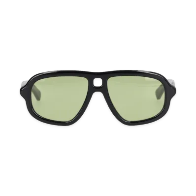 Bottega Veneta Women's Sofia Ribbon Pilot Sunglasses "Black/Green"