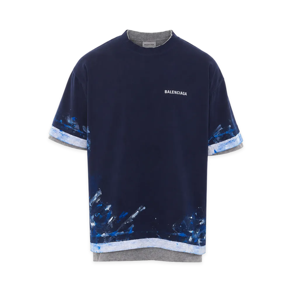 BALENCIAGA Layered T-Shirt "Navy"