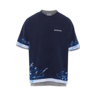 BALENCIAGA Layered T-Shirt "Navy"