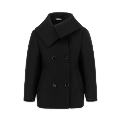 BALENCIAGA Women's Asymmetrical Neck Caban "Black"