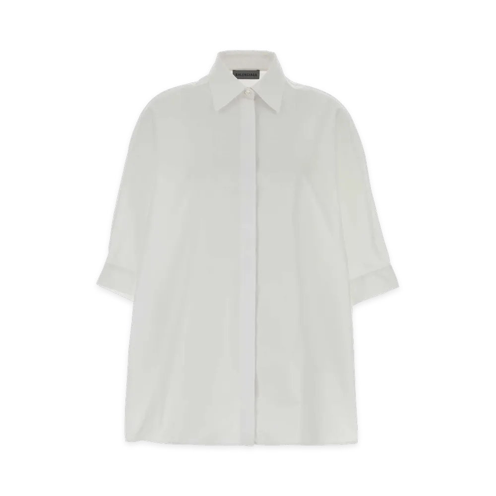 BALENCIAGA Women's Poplin Oversize Shirt "White"