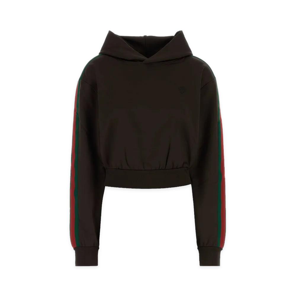 GUCCI Women's Stretch Jersey Sweatshirt "Dark Brown"
