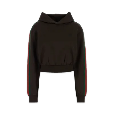 GUCCI Women's Stretch Jersey Sweatshirt "Dark Brown"
