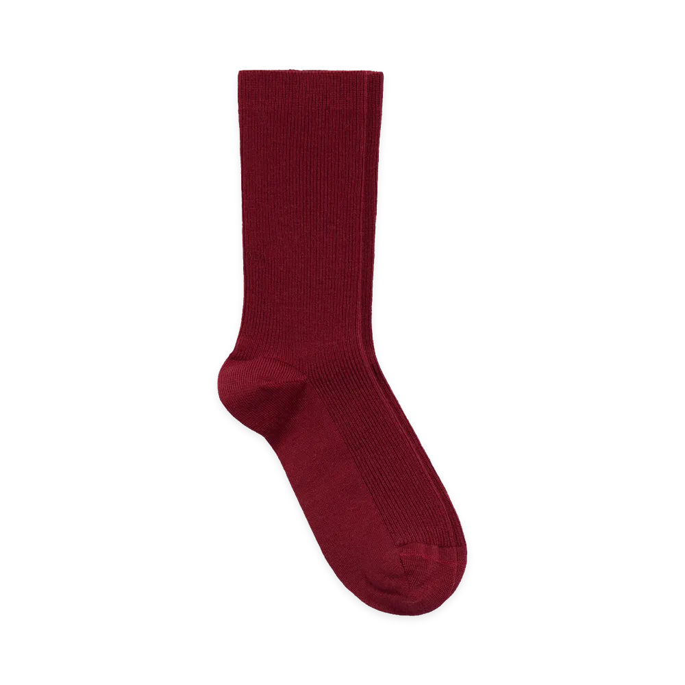 BALENCIAGA Women's Calze Alte In Lana A Coste "Red"