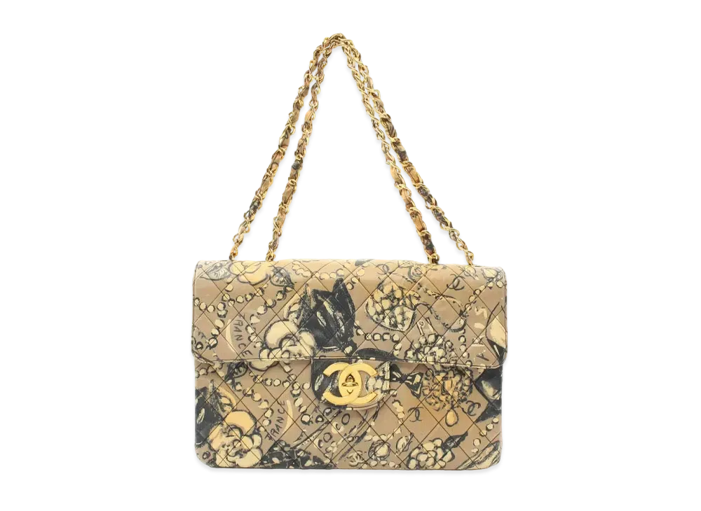 CHANEL Deca Coco Matelasse Camellia W Chain Canvas "Brown/Gold"