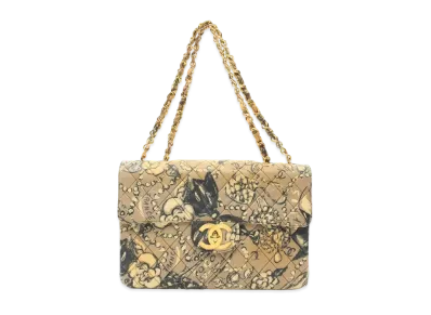 CHANEL Deca Coco Matelasse Camellia W Chain Canvas "Brown/Gold"