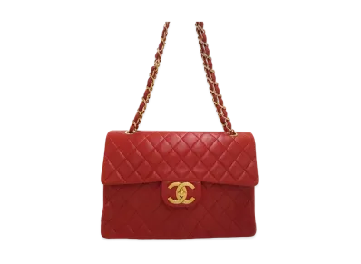 CHANEL Deca Coco Matelasse W Chain Lambskin "Red/Gold"