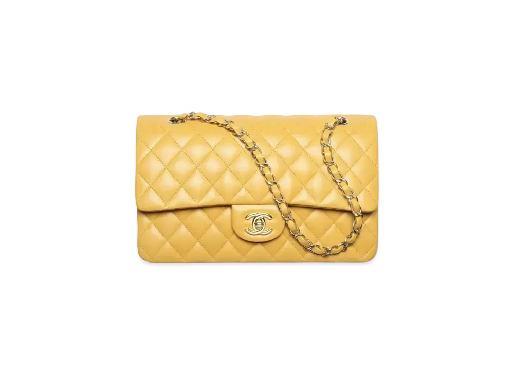 CHANEL Classic 11.12 Handbag Lambskin & Gold-Tone Metal "Yellow"