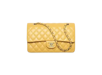 CHANEL Classic 11.12 Handbag Lambskin & Gold-Tone Metal "Yellow"