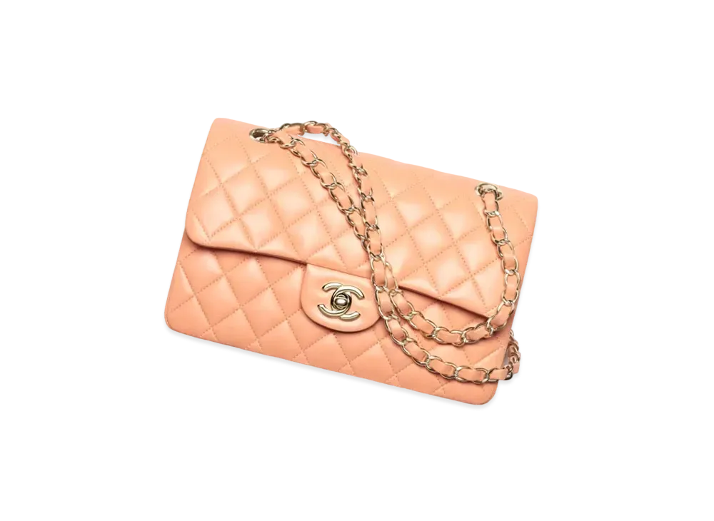 CHANEL Small Classic Handbag Lambskin & Gold-Tone Metal "Orange"