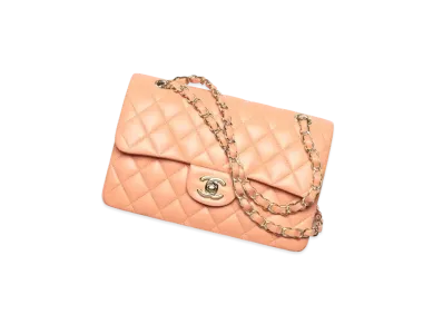 CHANEL Small Classic Handbag Lambskin & Gold-Tone Metal "Orange"