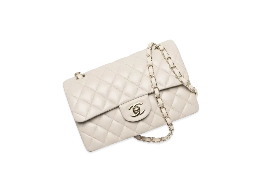 CHANEL Small Classic Handbag Lambskin & Gold-Tone Metal "Beige"