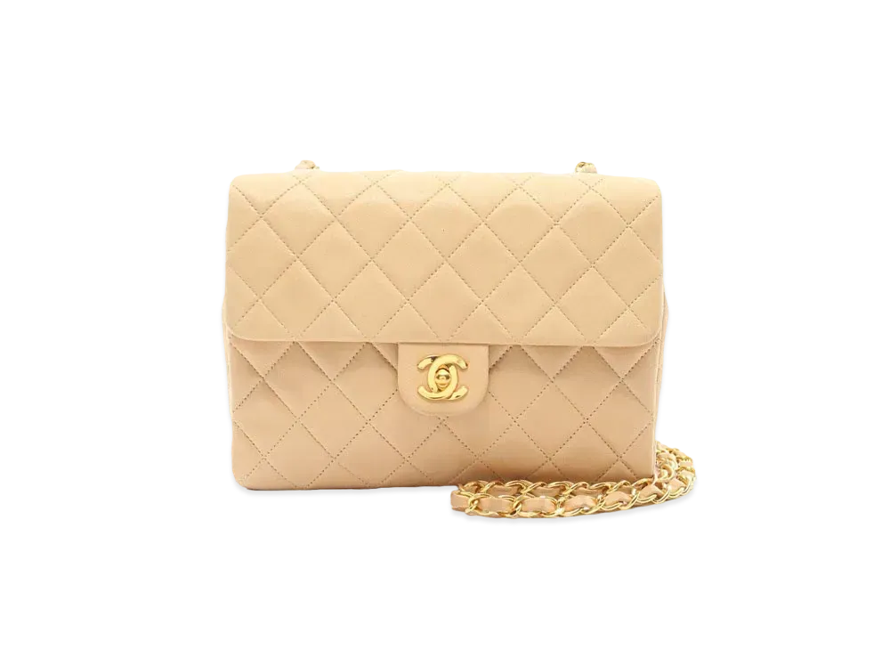 CHANEL Mini Matelasse Lambskin "Beige/Gold"