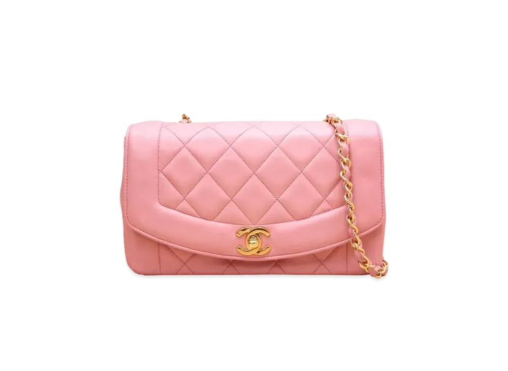 CHANEL Matelasse Diana Flap 22 Chain Shoulder Lambskin "Pink"
