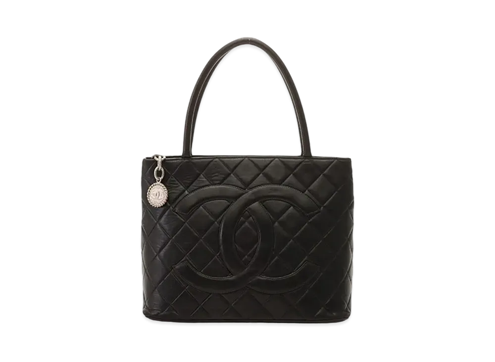 CHANEL Reprint Tote Lambskin "Black/Silver"