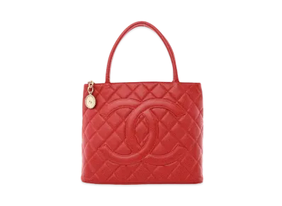 CHANEL Reprint Tote Caviarskin "Red/Gold"