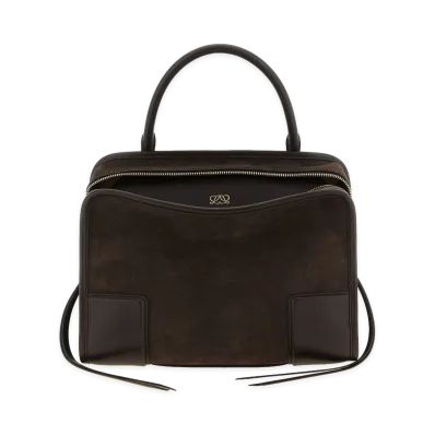 LOEWE Women's Amazona 180 Suede Handbag "Brown"